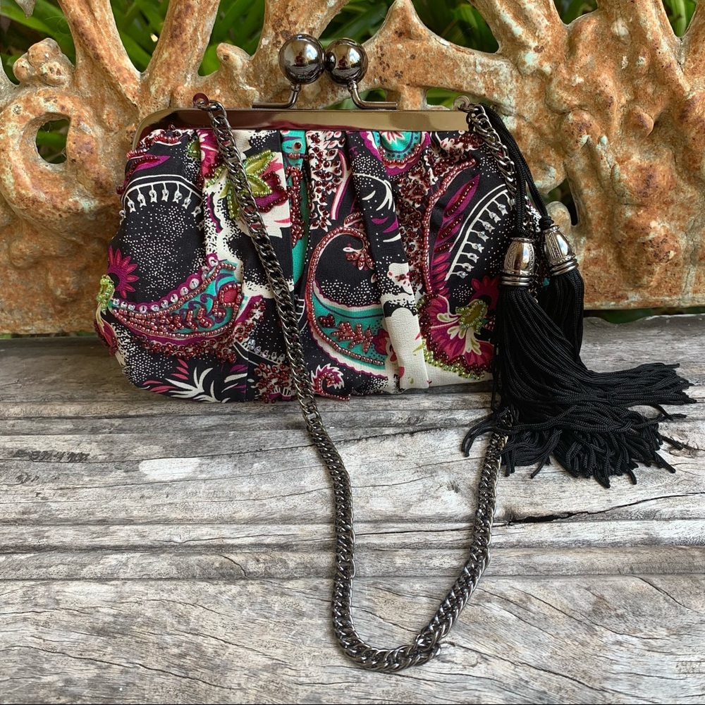 Colorful Paisley Mini Bag with Chain Strap